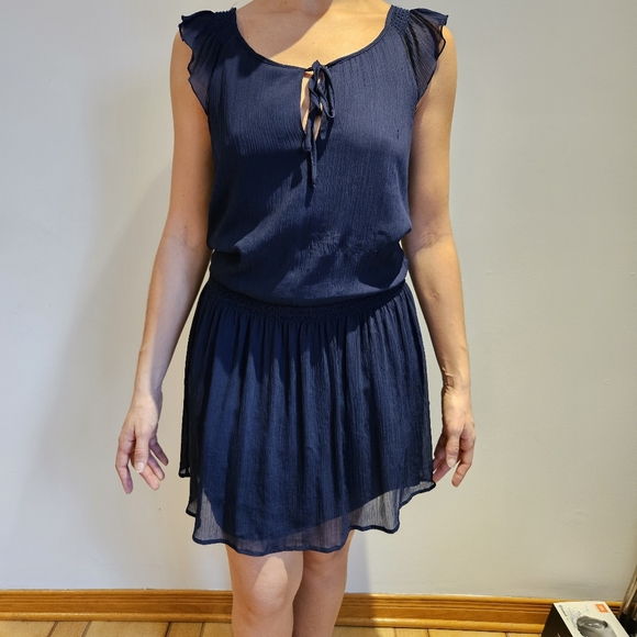 Drop waist navy mini dress - Picture 5 of 5